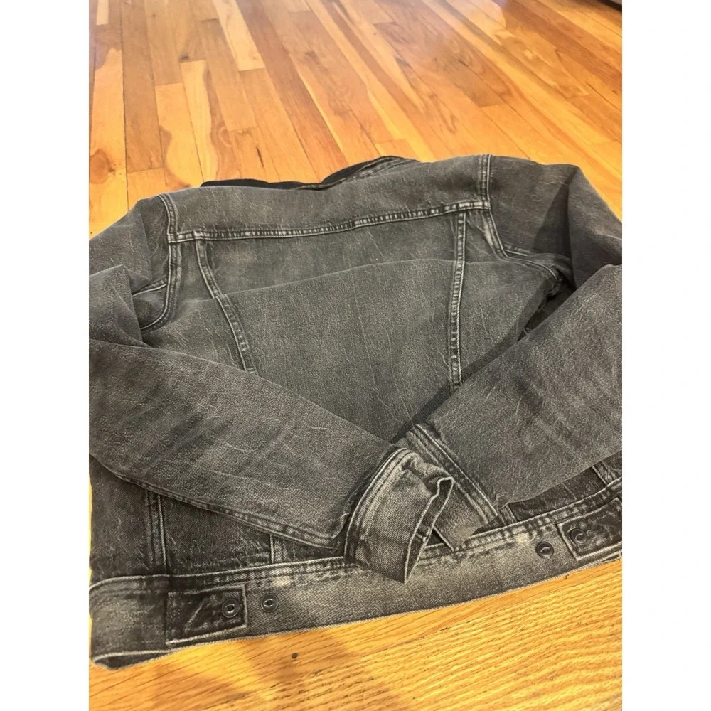 Polo Ralph Lauren Black Denim Trucker Jacket Womens S Buffalo Plaid Lined - Picture 12 of 12